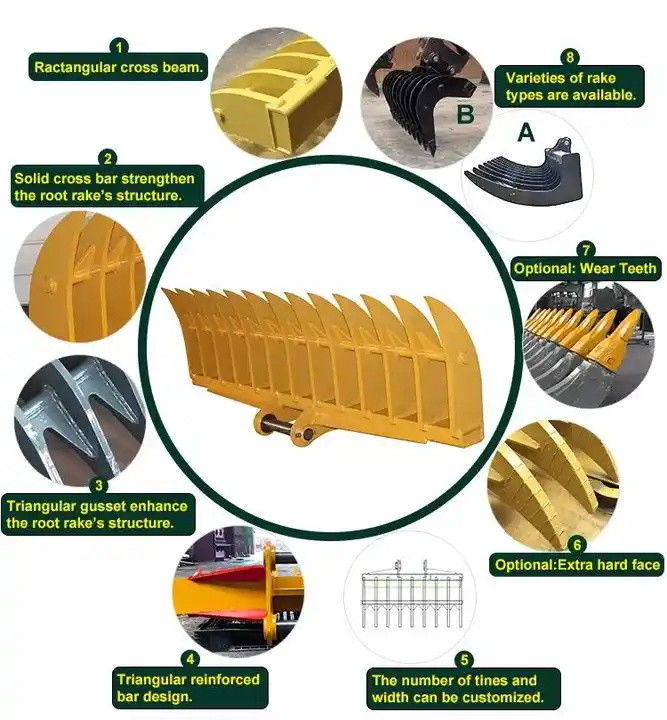 10-20T ریش ریشه برای حفاری پاک کردن قطعات بلند و بزرگ باقی مانده در زمین